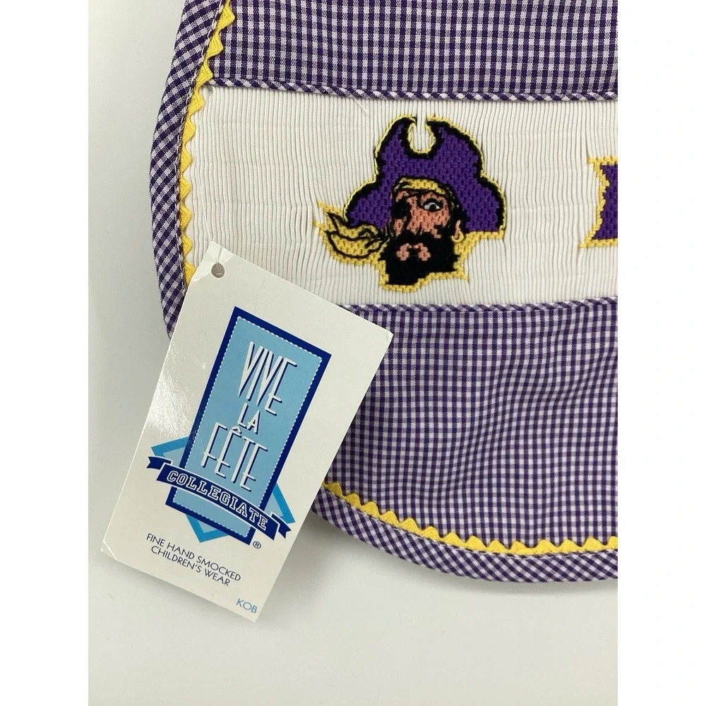 Vive La Fete Baby Smocked ECU East‎ Carolina Pirates Burp Cloth - NEW